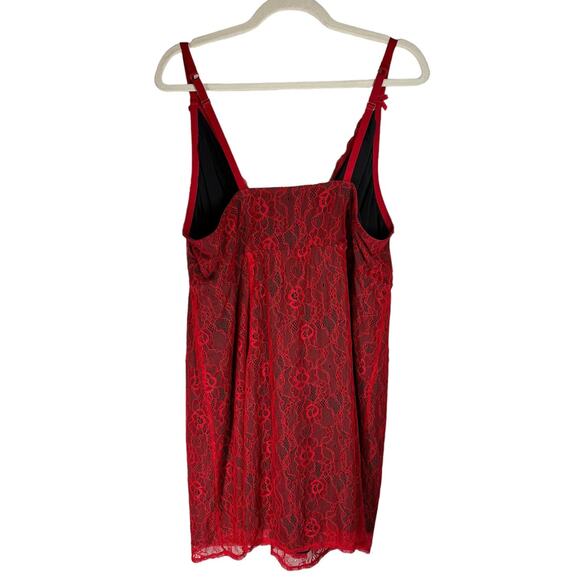 Lane Bryant Cacique Red Lace Chemise Slip 22 / 24 - Picture 7 of 8